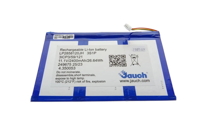 Schiller Original Li Ion Akku für Cardiovit FT-1 Ref 4.350053 - 11,1 V 2400 mAh 172,6x130,5x2,2 mm