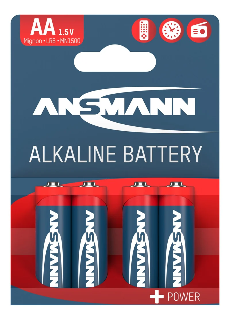 ANSMANN Alkaline Batterie Mignon AA / LR6, 4 Stück