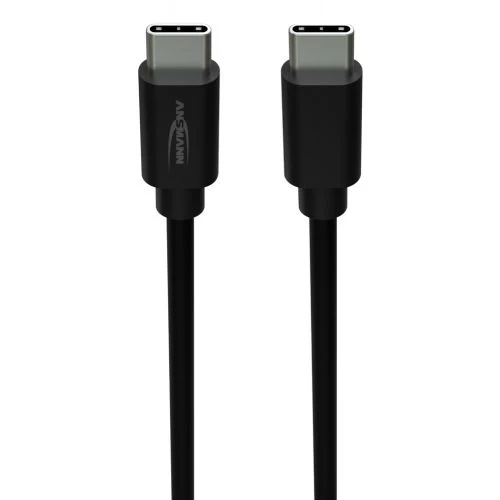 ANSMANN - USB Typ-C zu Typ-C Daten und Ladekabel 200cm, Schwarz