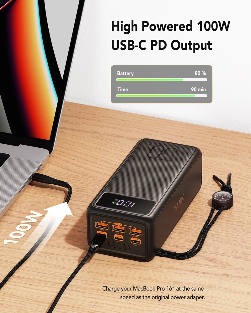 Tank Boost 56000mAh 130W Camping Power Bank for Laptop