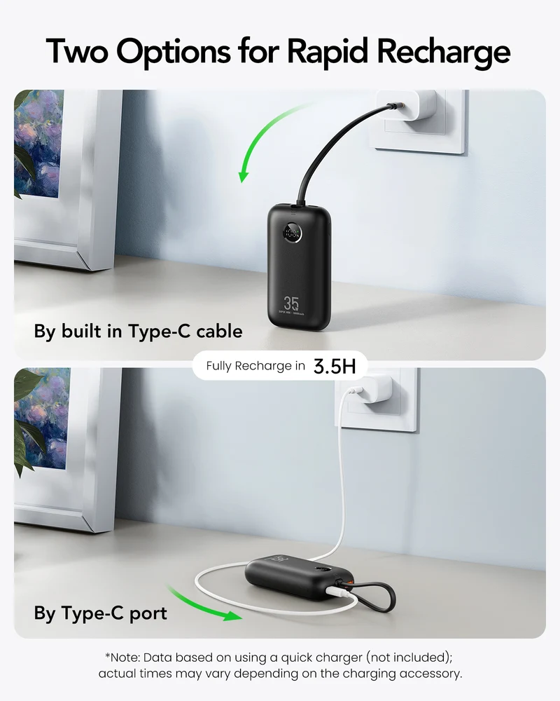 K1 10000mAh Laptop Power Bank with LED Display PD35W Max Output