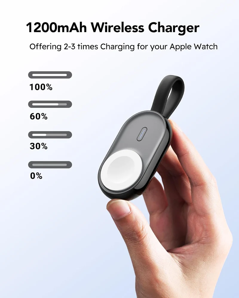 POMME 1200mAh with Built in Cable, Super Compact Wireless Charger for Apple Watch