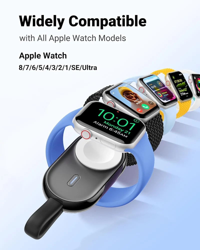 POMME 1200mAh with Built in Cable, Super Compact Wireless Charger for Apple Watch