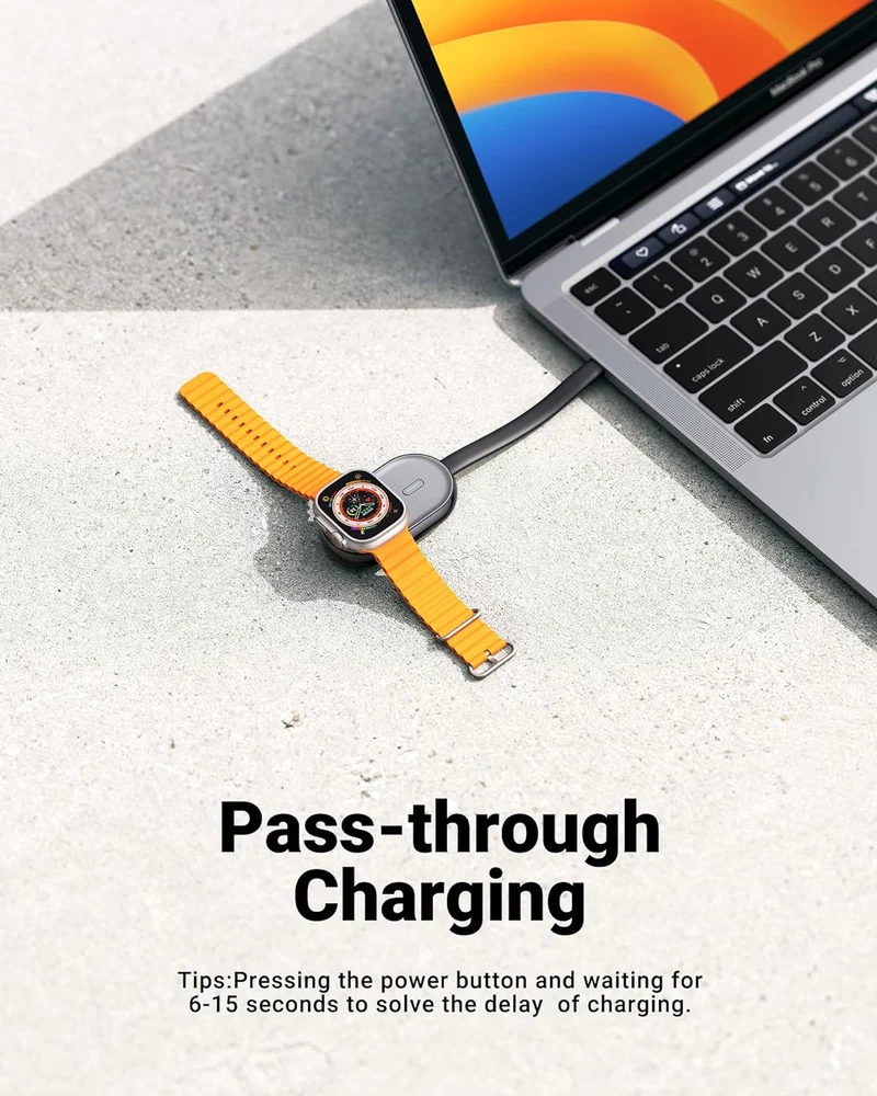 POMME 1200mAh with Built in Cable, Super Compact Wireless Charger for Apple Watch