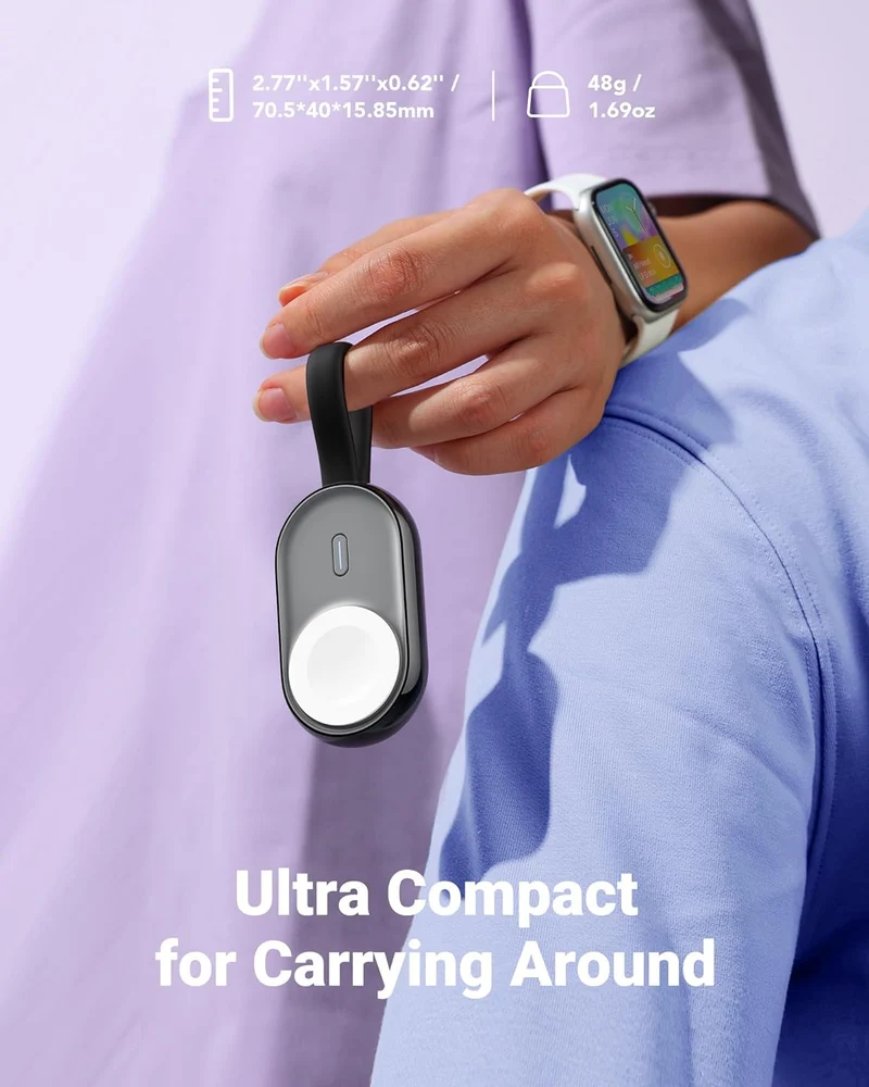 POMME 1200mAh with Built in Cable, Super Compact Wireless Charger for Apple Watch
