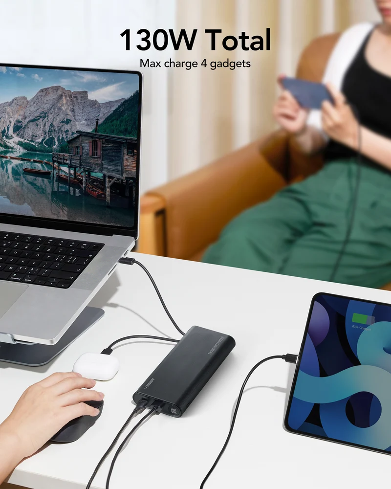 TC130 25,000mAh Power Bank 130W Fast Speed Charging