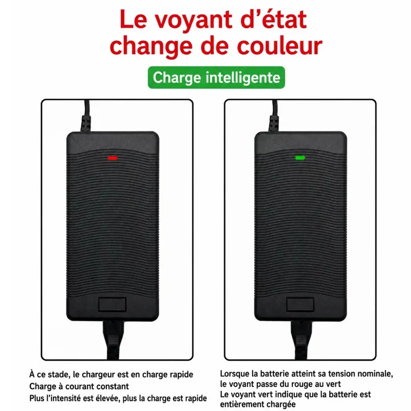 Chargeur 54.6V 2A Li-ion 48V 13S – MI4/Julet 3105 3 broches