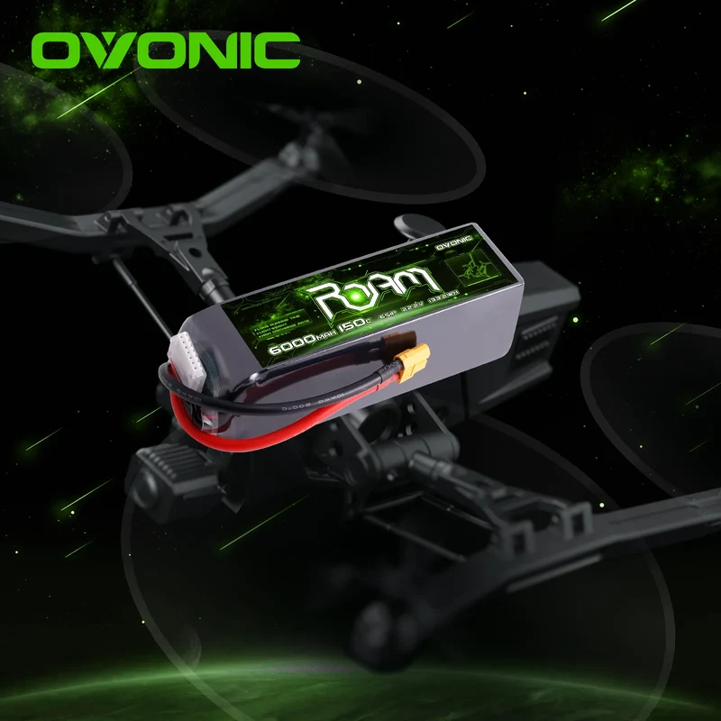 OVONIC Roam-Serie 22,2V 6000mAh 150C 6S Softcase-LiPo-Akkupack mit XT90-S-Anti-Blitz- oder XT60-Stecker