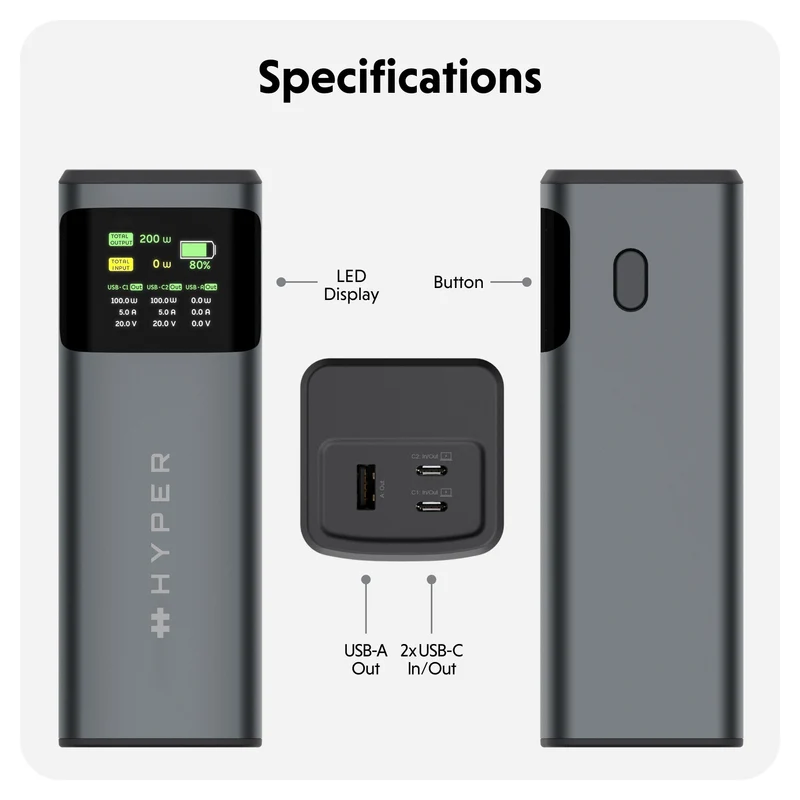 HyperJuice 200-W-Powerbank für Laptops
