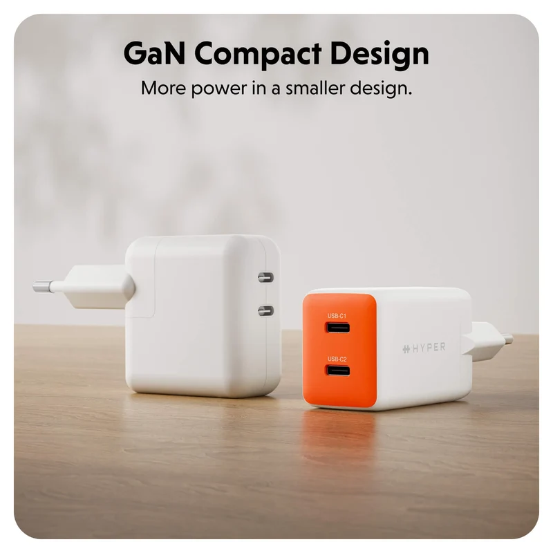 HyperJuice Flex 45 W GaN-Steckdosenladegerät – Orange (EU)