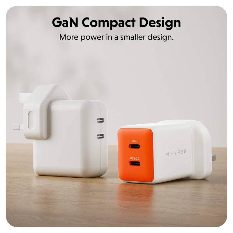 HyperJuice Flex 45 W GaN-Steckdosenladegerät – Orange (Großbritannien)