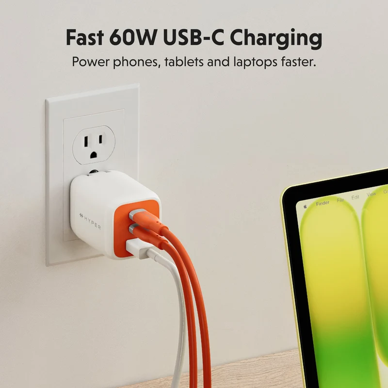 HyperJuice Flex USB-C-Ladekabel aus Silikon – Orange