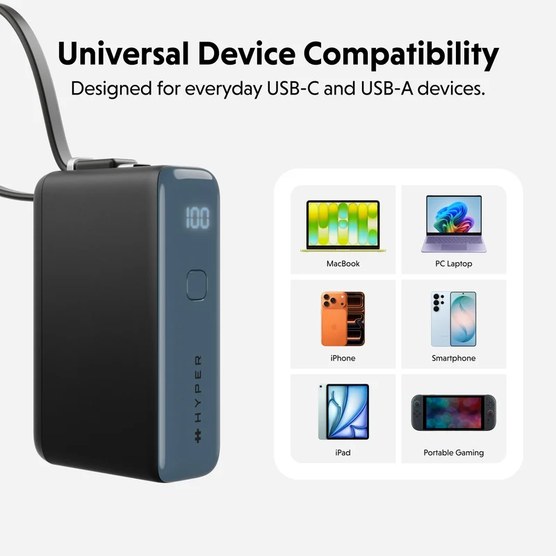 HyperJuice Flex 10K 30W Powerbank – Schwarz