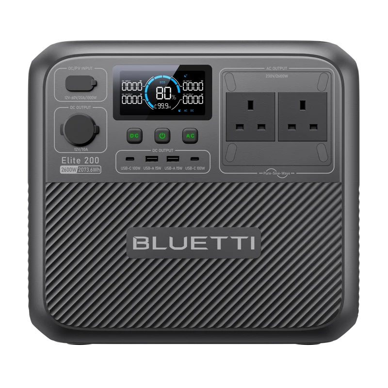 BLUETTI Elite 200 V2 Portable Power Station | 2,600W 2,073.6Wh | UK Plug
