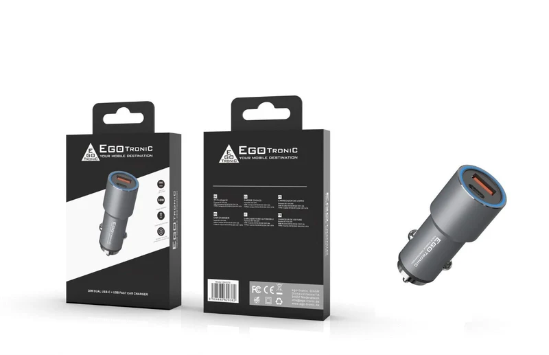 ego-tronic 38W Dual USB-C + USB Fast Car Charger