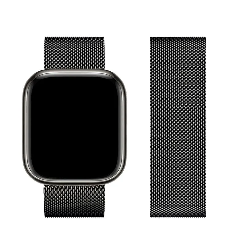 Milanese Loop Ersatzband für Apple Watch 42 / 44 / 45 / 49 mm schwarz
