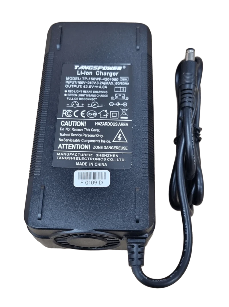 Chargeur Li-ion 42V 4A connecteur 5.5x2.1mm pour batterie 36V vélo trottinette