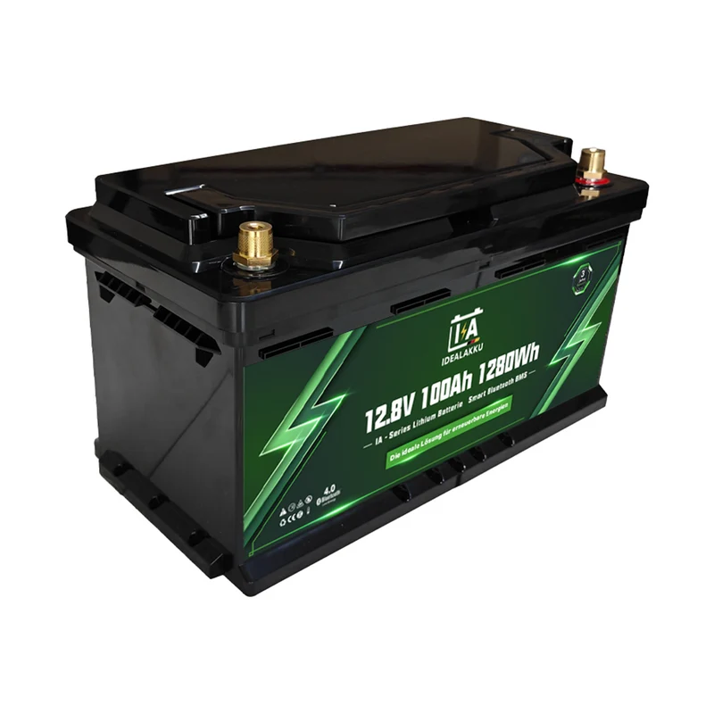 Batterie Lithium LiFePO4 12.8V 100Ah IDEALAKKU IA-12-100 Bluetooth BMS – Remplacement AGM Gel