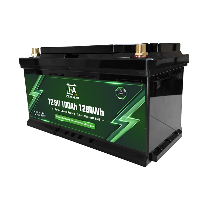 Batterie Lithium LiFePO4 12.8V 100Ah IDEALAKKU IA-12-100 Bluetooth BMS – Remplacement AGM Gel