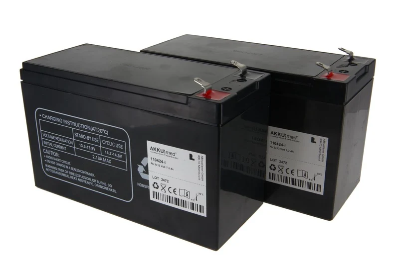 AKKUmed Blei Akkueinsatz passend für Ergolet Lifter Atlas/ Atlas II/ Nestor/ AKS - 12 V 7200 mAh 151x64,5x94 mm