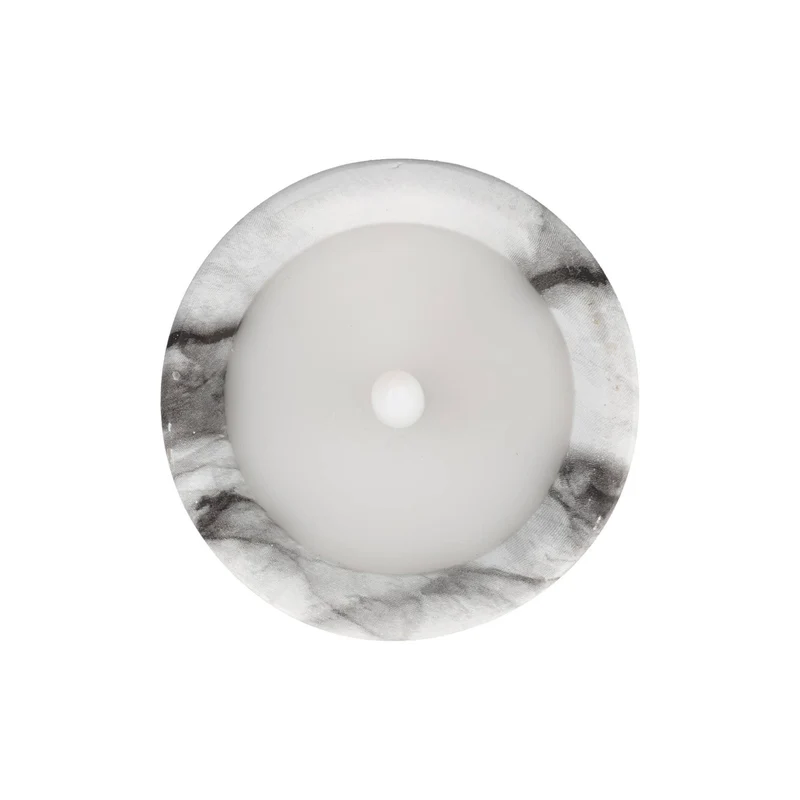 Star Trading LED-Kerze mit Marmorstruktur und warmweißer Flacker-LED, Timer-Funktion, batteriebetrieben, Höhe 17,5cm