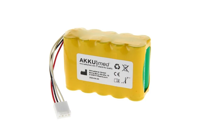 AKKUmed NiMH Akku passend für Delfi Medical PTS II - 12 V 2200mAh 75x30x50 mm