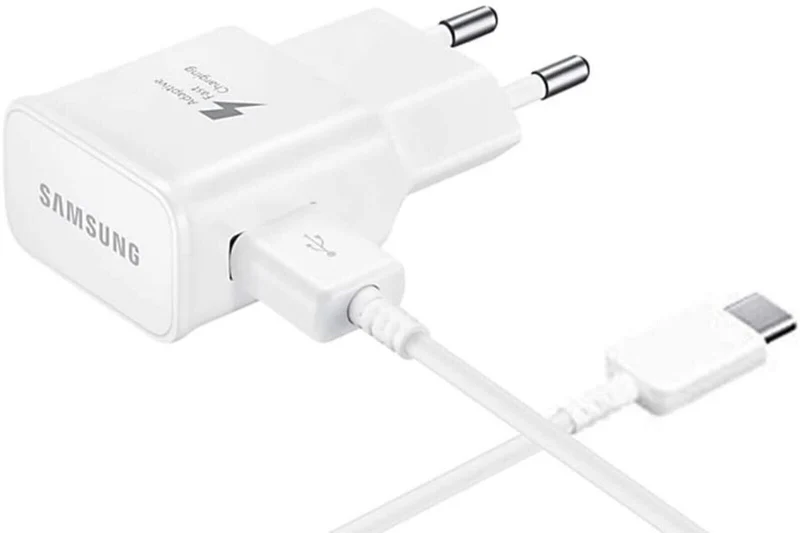 Original Samsung EP-TA200 Schnellladegerät + USB-C Ladekabel 1m - Schwarz/Weiß