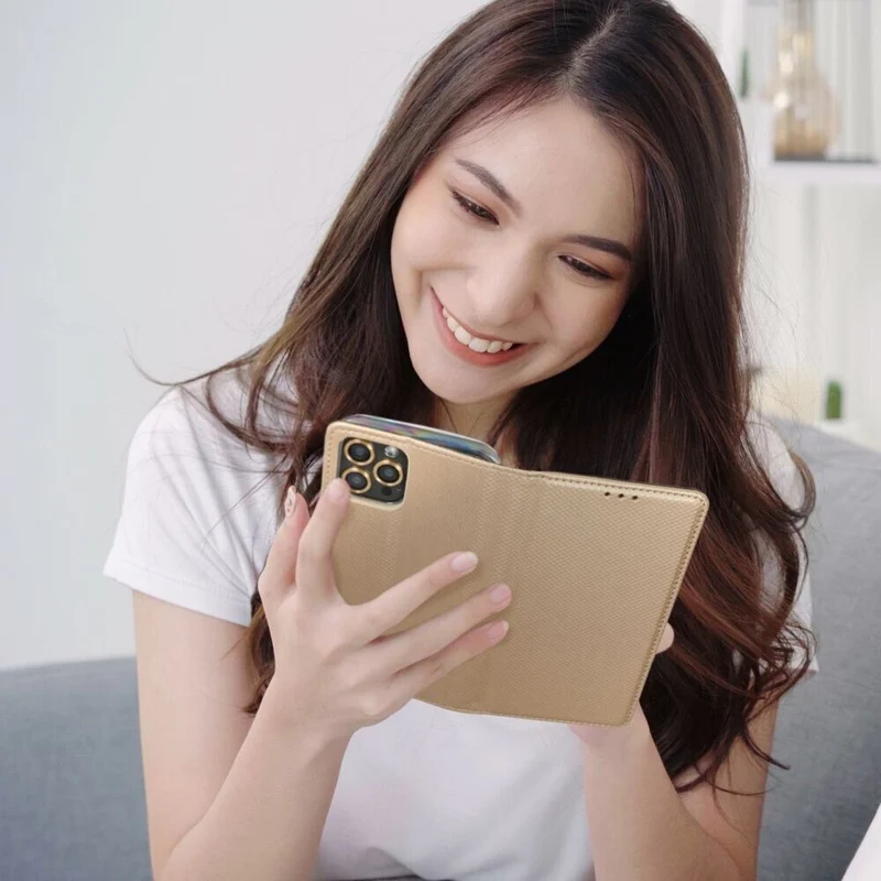 Book-Tasche für Samsung Galaxy A35 - Schutzhülle mit Magnetverschluss - Gold
