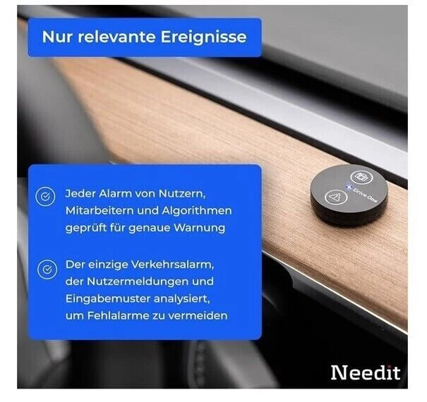 Drive One Verkehrsalarm & Blitzerwarner - Echtzeit, Smart, BT, Geschwindigkeit