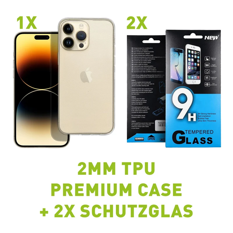 ✅ Set: Hülle + 2X Schutzglas für Samsung Galaxy A55 5G - Case + 9H Panzerfolie