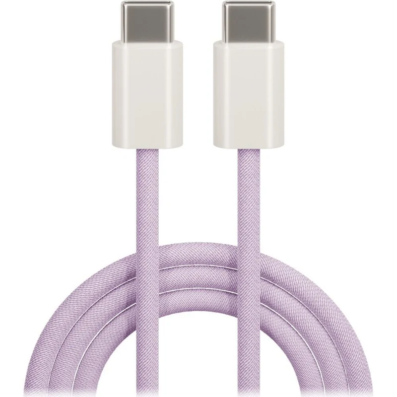 Maxlife MXUC-06 USB-C zu USB-C Kabel 1,0m Nylon 20W in Blau / Lila / Grau