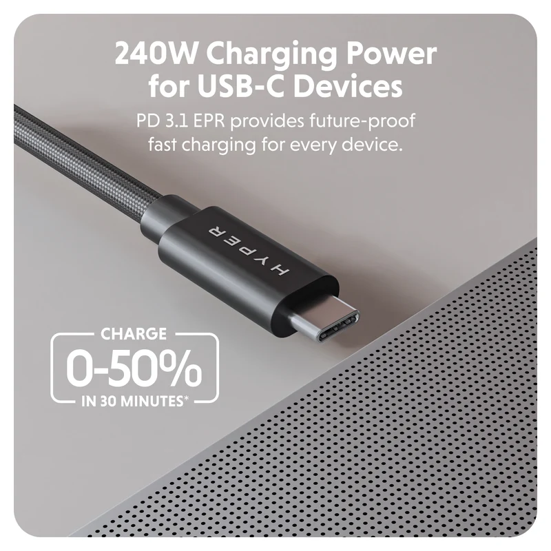 HyperDrive Next USB4 Typ-C Performance Kabel (1.2m/4ft) - Schwarz
