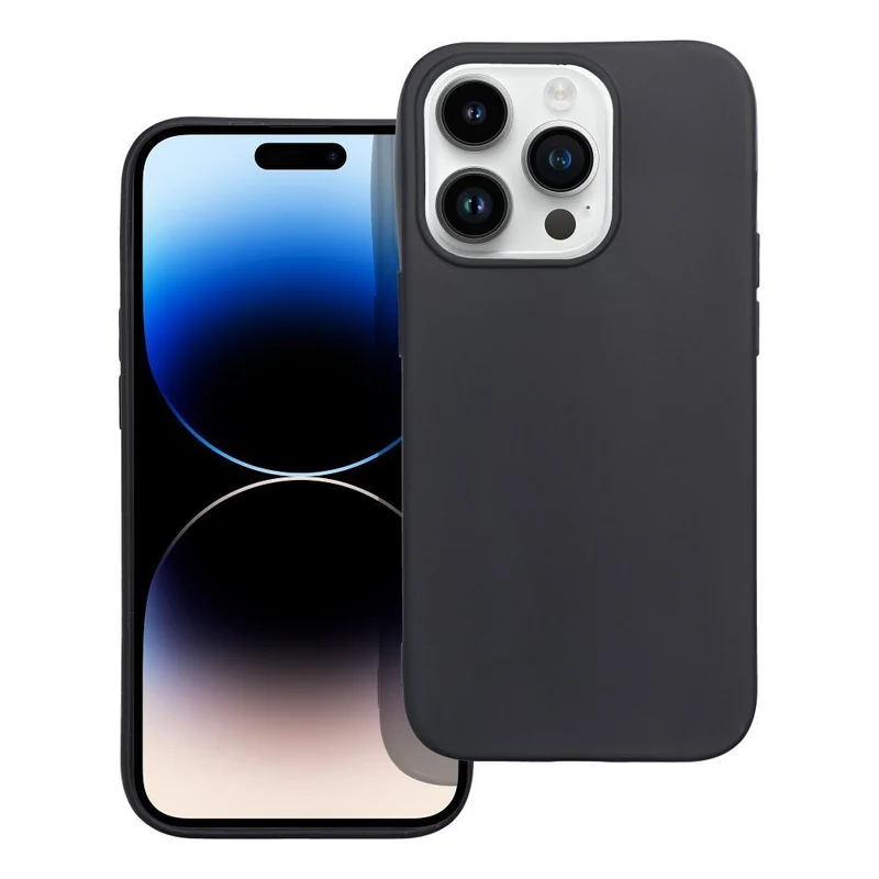 Apple iPhone 14/15/16 Pro/Plus/Max Silikon Handyhülle 2mm TPU Case Schwarz