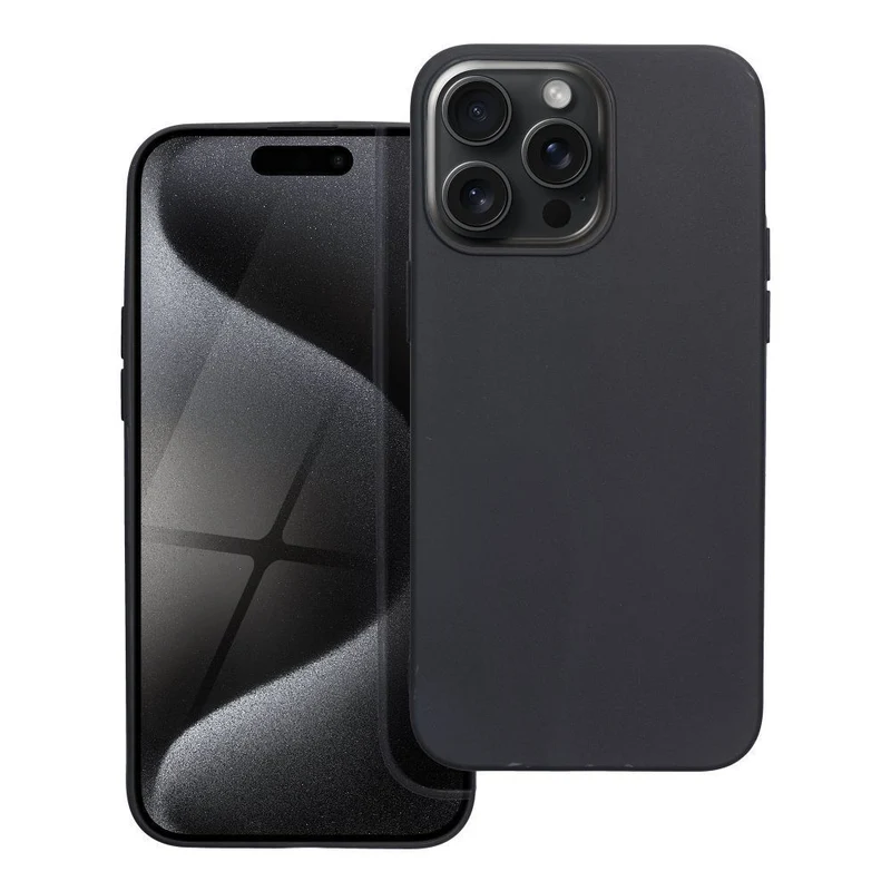 Apple iPhone 14/15/16 Pro/Plus/Max Silikon Handyhülle 2mm TPU Case Schwarz