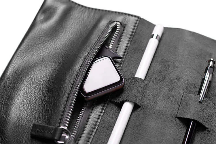 Mini Zip Leather Rollup Cord & Tools Wrap