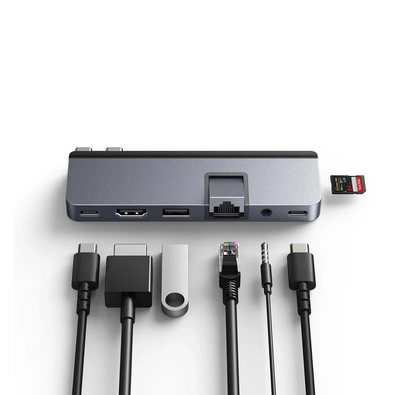 HyperDrive DUO PRO 7-in-2 USB-C Hub - Grau