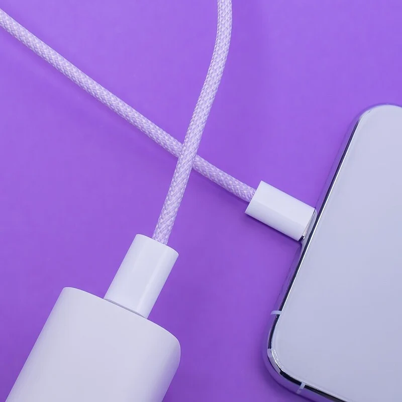 Maxlife MXUC-06 USB-C zu USB-C Kabel 1,0m Lila Nylon 20W