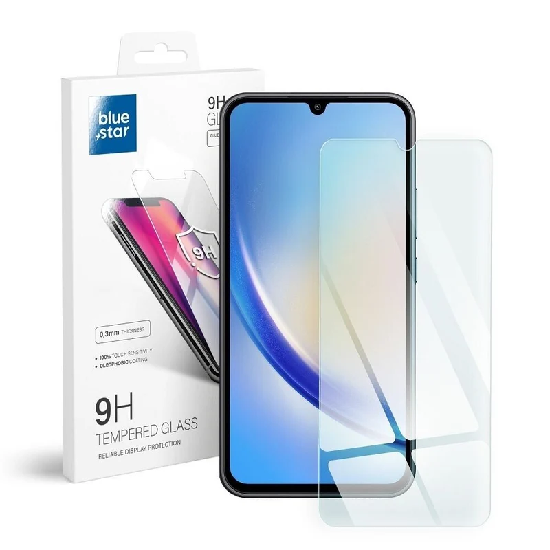 Panzerfolie Blue Star für Samsung Galaxy A34 5G - 9H Härte, 0.3mm, Kratzfest