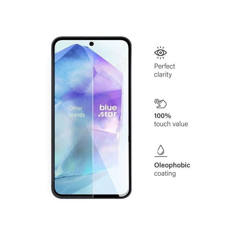 Panzerfolie Blue Star für Samsung Galaxy A55 5G - 9H Härte, 0.3mm, Kratzfest