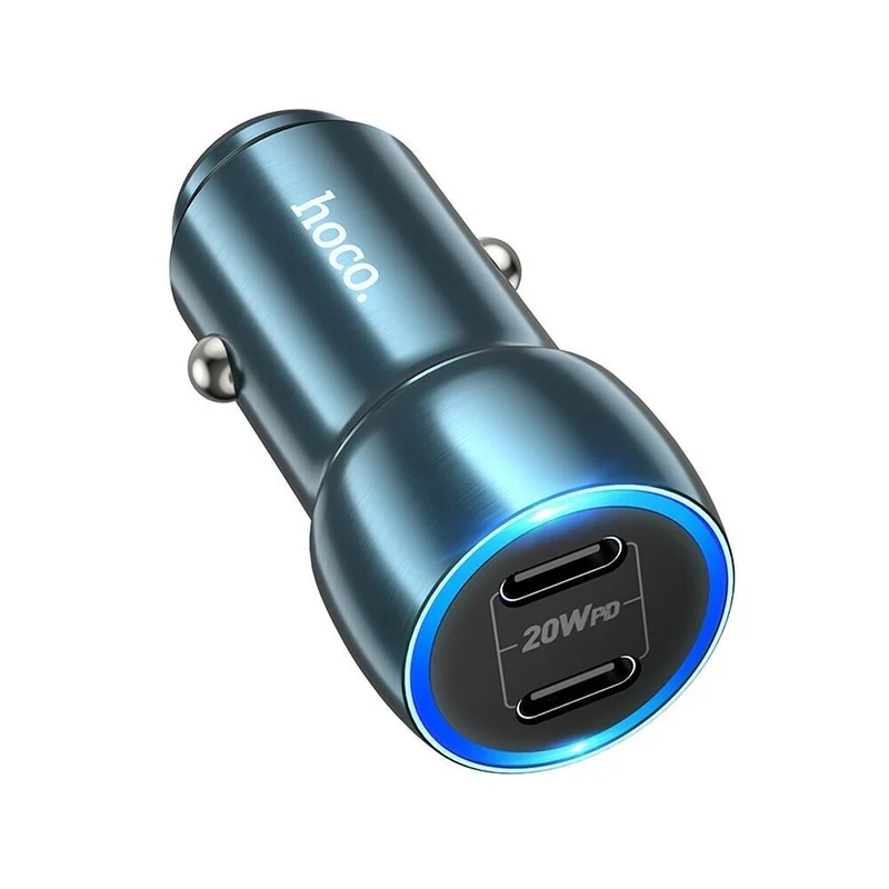 HOCO Autoladegerät 2x Typ C PD QC3.0 3A 40W Z48 blau