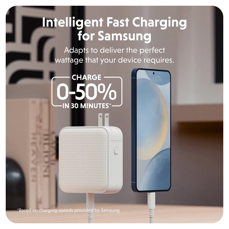 HyperJuice® 100 W USB-C GaN-Reiseladegerät mit Sicherheitsprüfung – Weiß