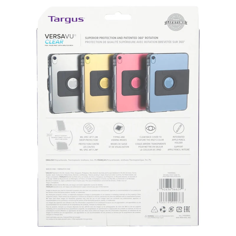 VersaVu® Hülle für iPad® (A16) und iPad (10. Gen.) 10,9-Zoll - Transparent