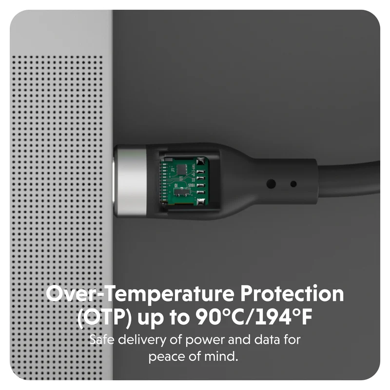 HyperJuice 240W Silikon USB-C zu USB-C Kabel (3ft/1m) - Schwarz