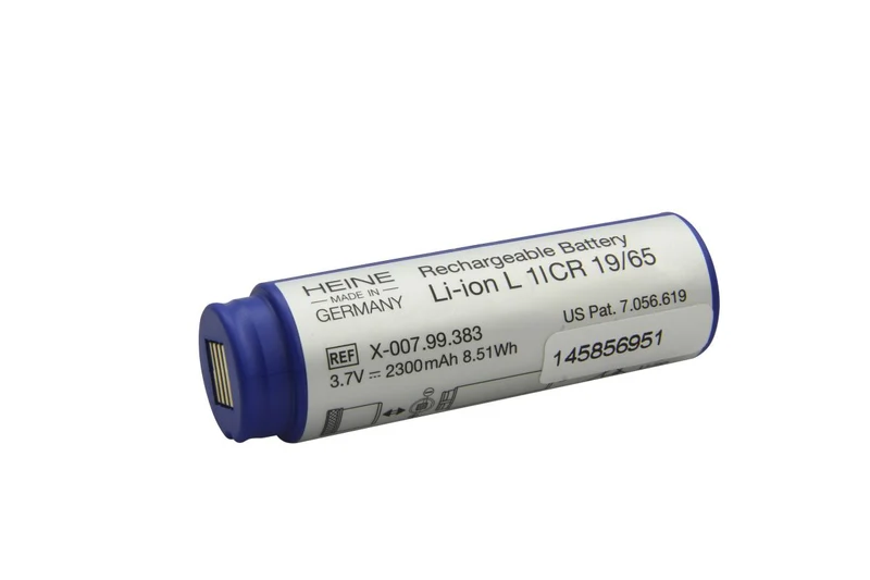 Heine Original Li ION Akku für BETA L, BETA 4 USB, BETA 4 Ladegriffe X-007.99.383 - 3,7 V 2300 mAh 88x30x30 mm