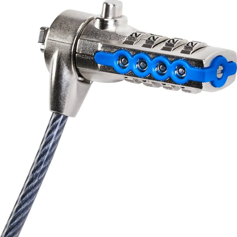Targus DEFCON™ T-Lock Zurücksetzbares Kombinationskabelschloss für Laptop-Computer und Desktop-Sicherheitskabel (PA410E)