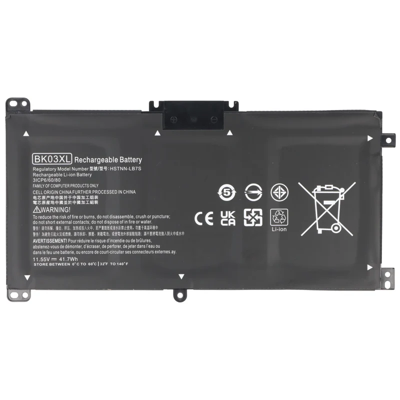 AccuCell Akku passend für HP Pavilion X360 14-BA series, Li-Polymer, 11,55V, 3650mAh, 42Wh, schwarz
