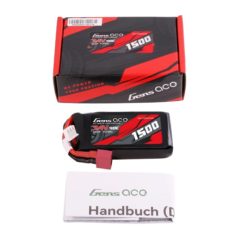 Gens Ace 1500mAh 2S 150C LiPo-Akku mit Deans-Stecker