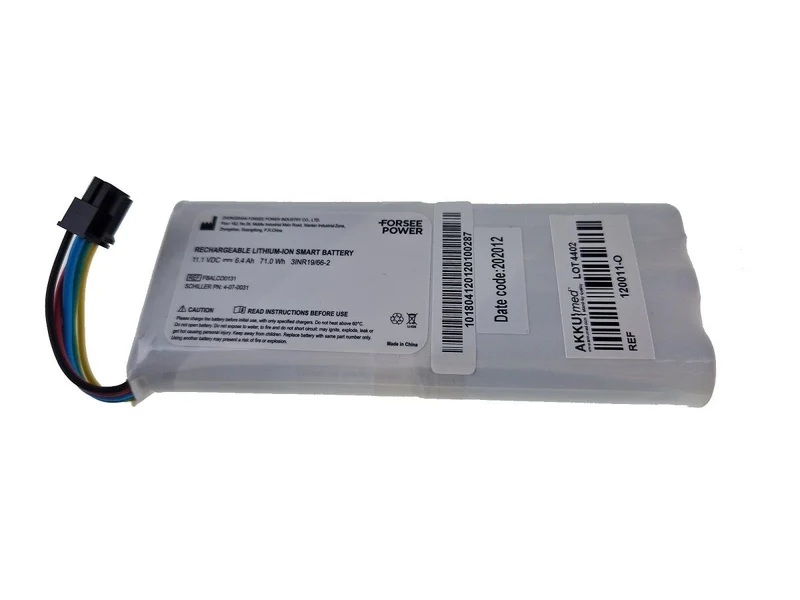 Schiller Original Li Ion Akku für Defibrillator Defigard HD7 - 11,25 V 6400mAh 136,8x18,6x54,9 mm