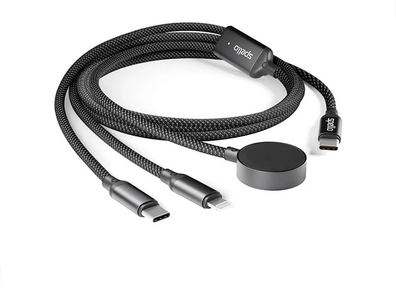 Spello 3in1 Reiseladekabel - Schwarz