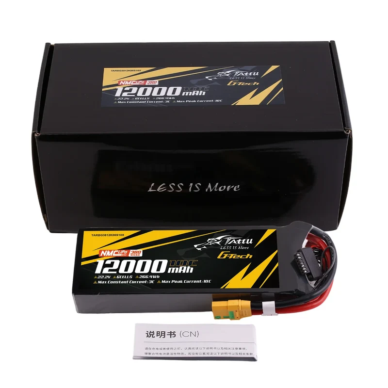 Tattu Semi-Solid State 380Wh/kg 12000mAh 10C 22,2V 6S1P LiPo-Akkupack mit XT90S-F-Stecker